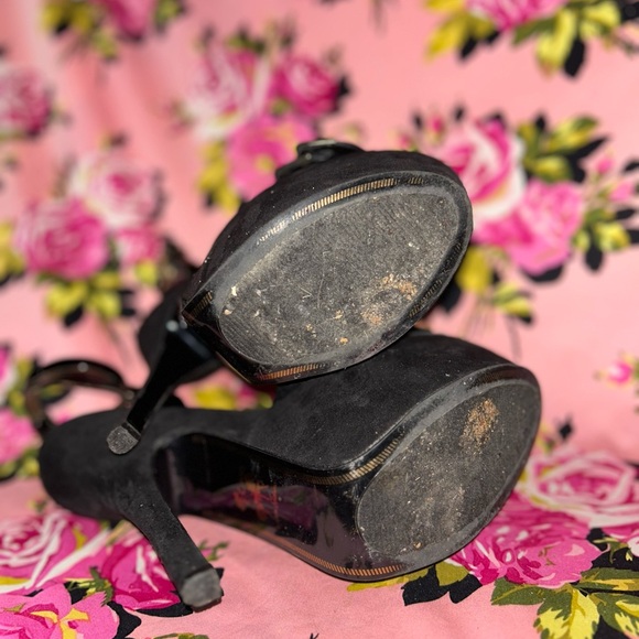 Sam Edelman pinup black satin bow platform heels 9.5 nib sexy pinup vixen kitten - Picture 13 of 17